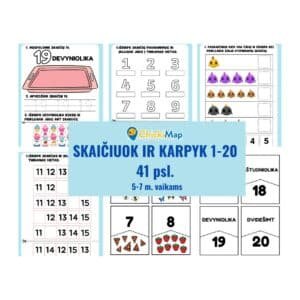 Skaičiavimo ir karpymo užduotys vaikams mokytis PDF