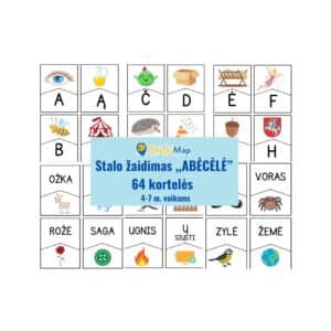 Edukacinis stalo žaidimas vaikams mokytis abėcėlės PDF