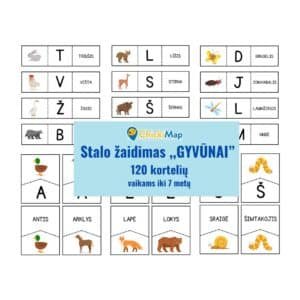 Edukacinis stalo žaidimas vaikams mokytis gyvūnų pavadinimus PDF