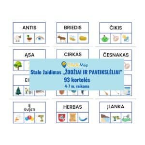 Edukacinis stalo žaidimas vaikams mokytis žodžių iš paveikslėlių PDF