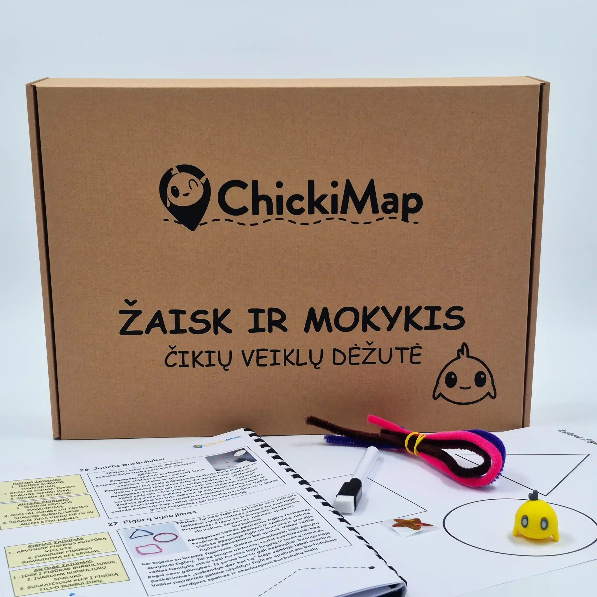 ČIKIŲ VEIKLŲ DĖŽUTĖ – 30 DIENŲ EDUKACINĖ PROGRAMA (Spalvos ir Figūros)